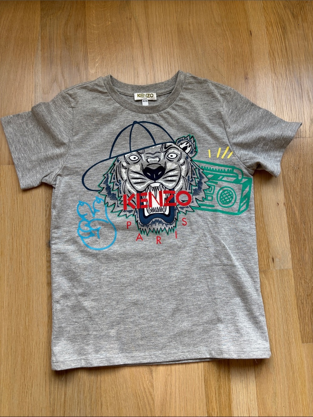 KENZO Kids' Grey Tiger Graphic Tee